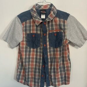 Harley-Davidson Kids Plaid Shirt with Denim and Gray